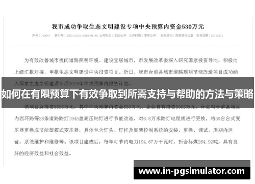 如何在有限预算下有效争取到所需支持与帮助的方法与策略